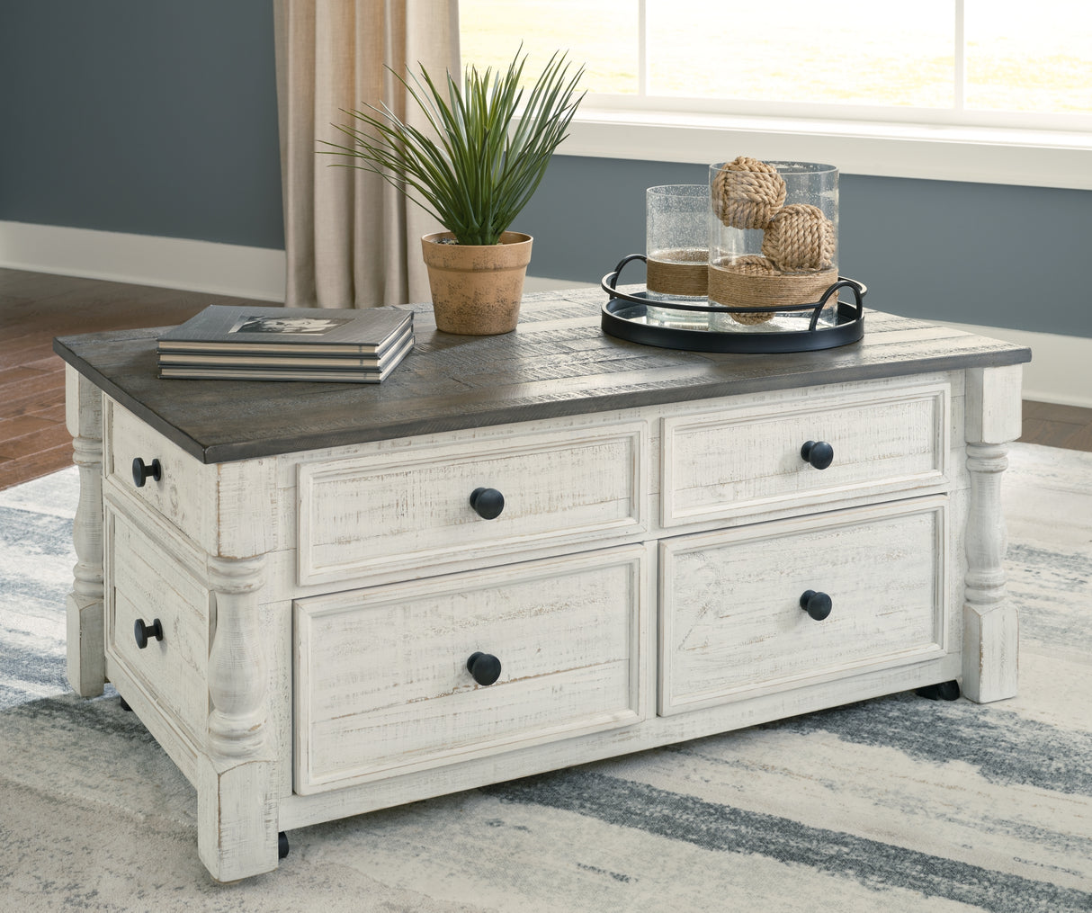 Havalance White/Gray Lift-Top Coffee Table from Ashley - Luna Furniture