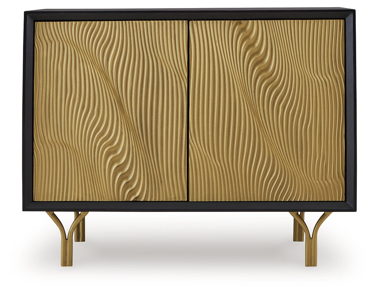 Tayner Black/Gold Finish Accent Cabinet from Ashley - Luna Furniture