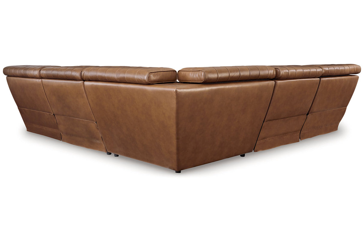 Temmpton Chocolate 5-Piece Power Reclining Sectional from Ashley - Luna Furniture