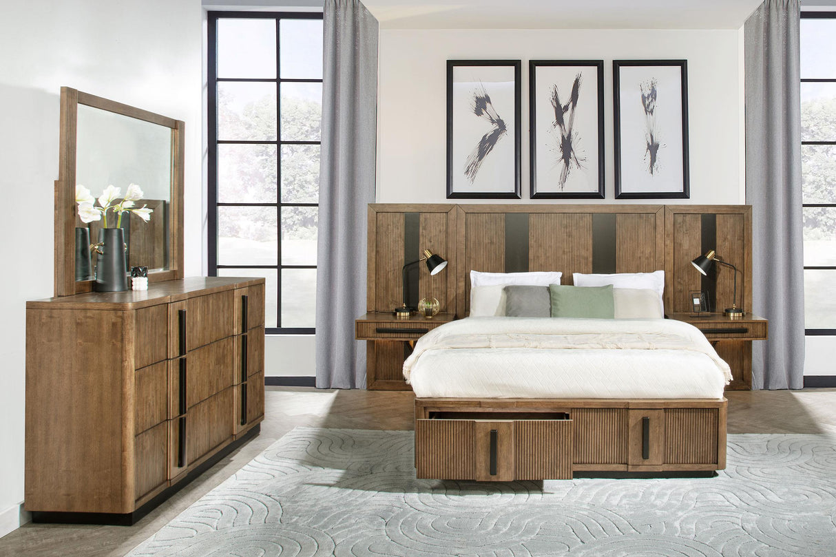 Terrace 5-piece Eastern King Wall Panel Bedroom Set Ash Brown from Coaster - Luna Furniture