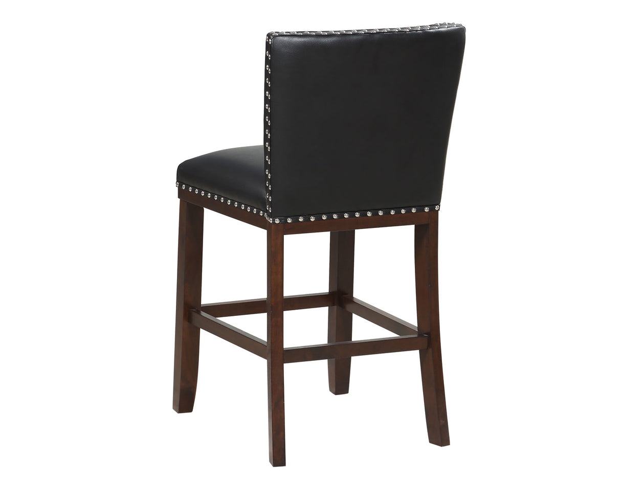 Tiffany 24″ Counter Stool, Black Vegan Leather, Set of 2 from Steve Silver - Luna Furniture