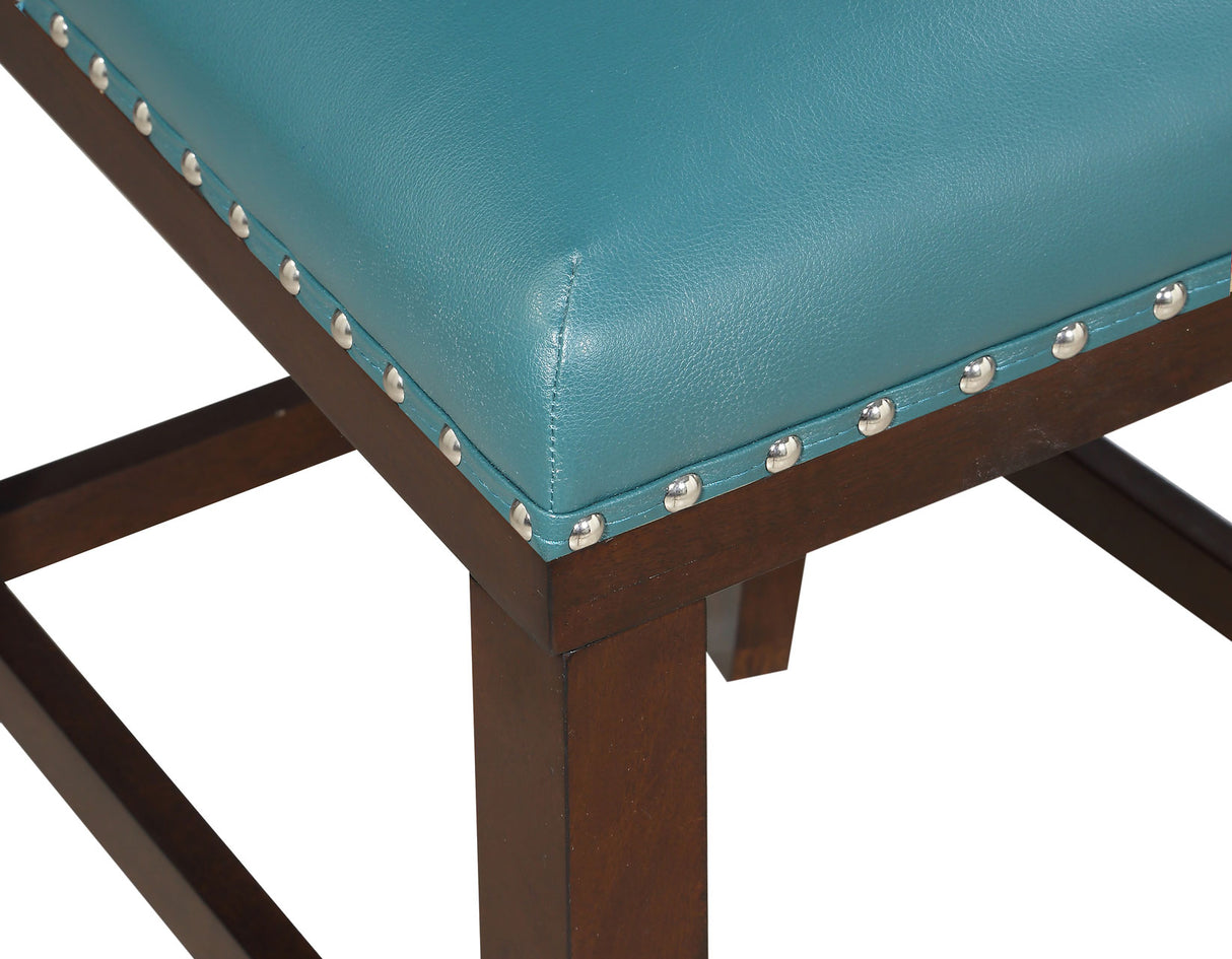 Tiffany 24″ Counter Stool, Peacock Leatherette, Set of 2 from Steve Silver - Luna Furniture