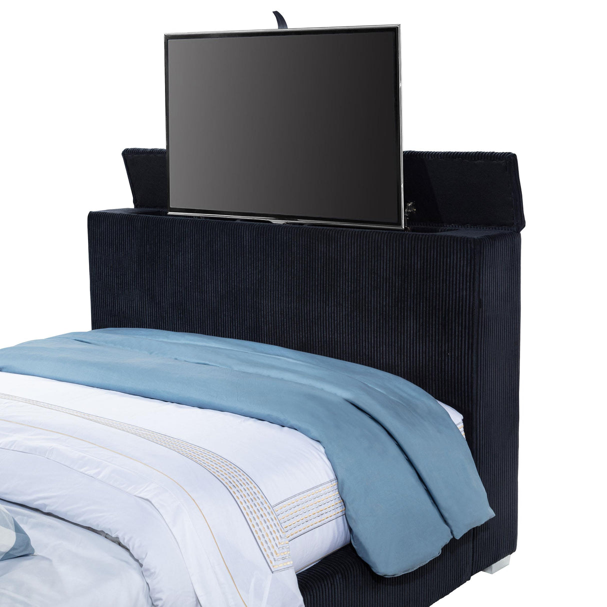 Tisdall Black California King Flame Visualizer TV Bed from Coaster - Luna Furniture