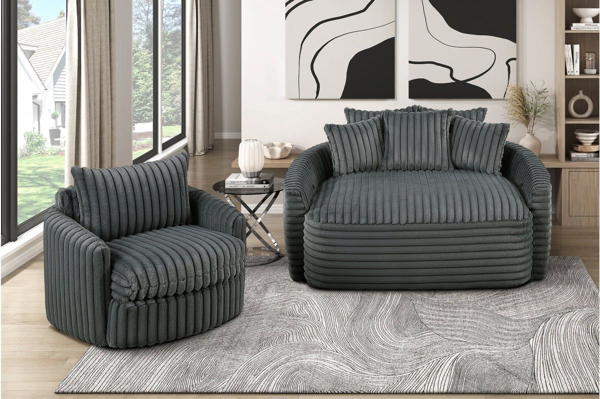 Tomball Dark Gray Swivel Chair from Homelegance - Luna Furniture