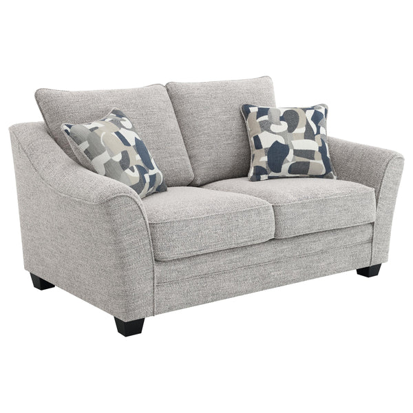 Tomkins Light Gray Boucle Upholstered Loveseat