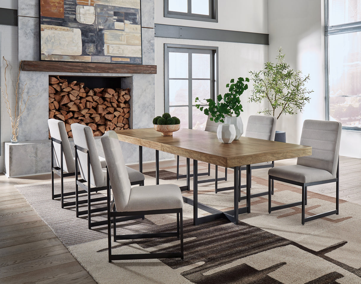 Tomtyn Dining Table and 6 Chairs in Light Brown from Ashley Furniture - Luna Furniture