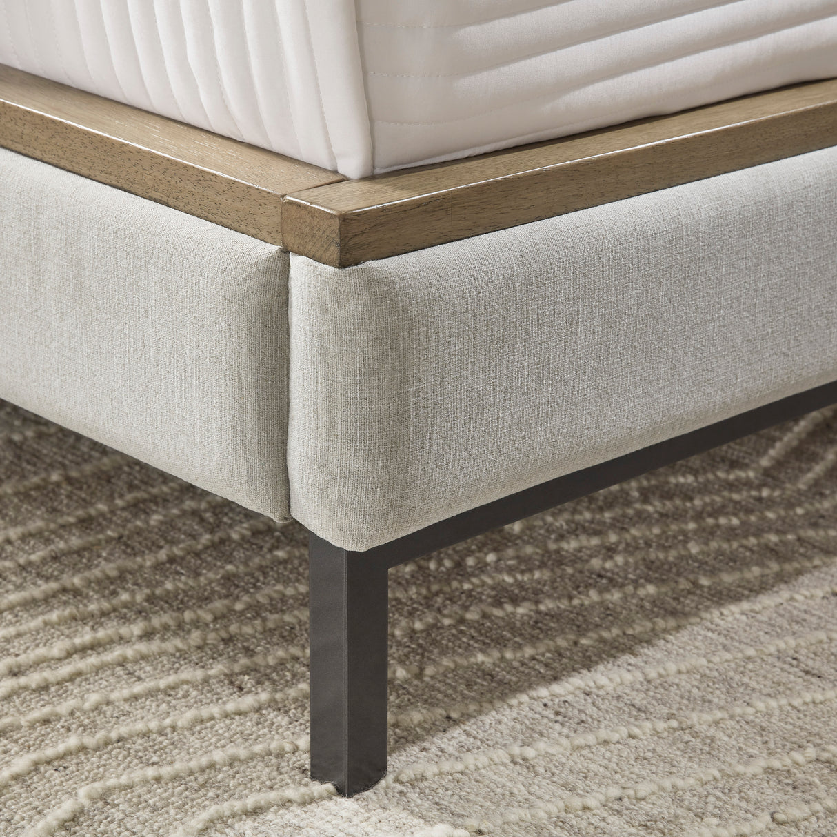 Tomtyn Light Brown Queen Upholstered Platform Bed from Ashley Furniture - Luna Furniture