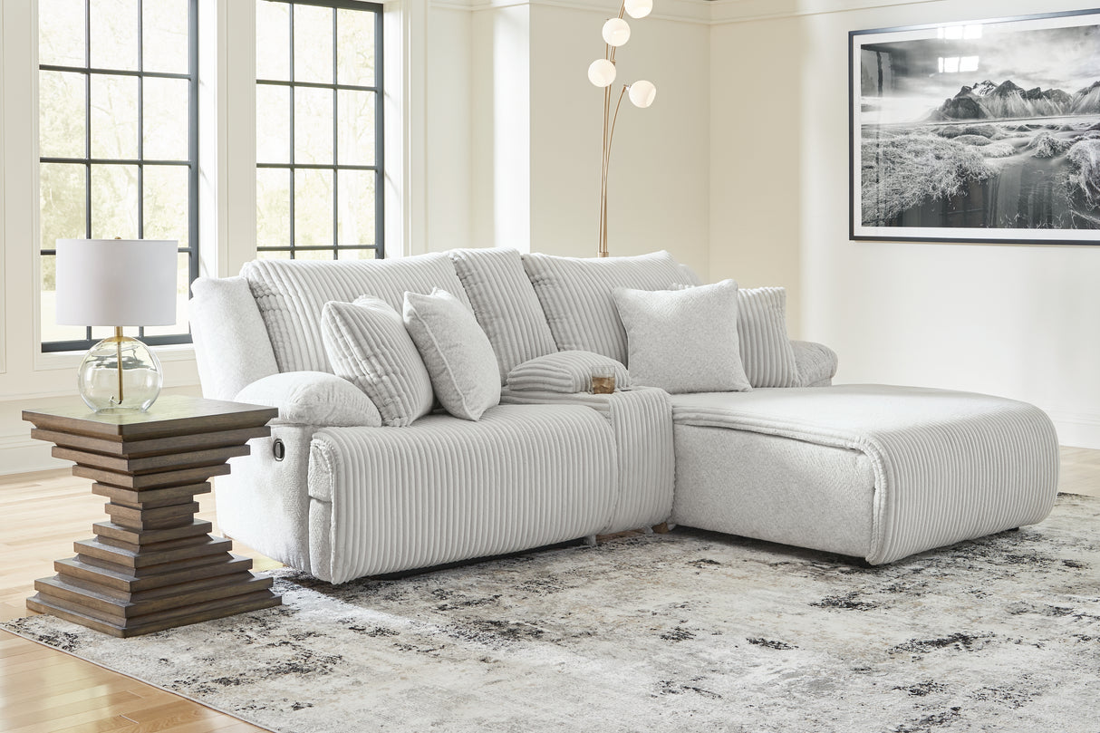 Top Tier Alloy 3-Piece RAF Chaise Reclining Sectional from Ashley - Luna Furniture