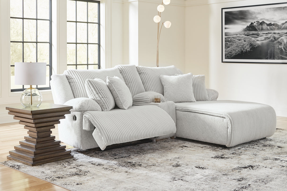 Top Tier Alloy 3-Piece RAF Chaise Reclining Sectional from Ashley - Luna Furniture