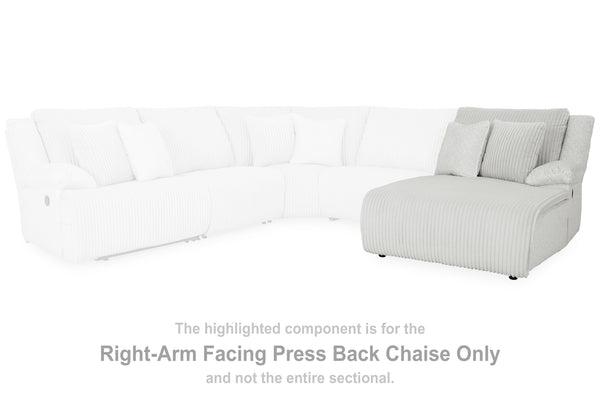 Top Tier Alloy Right-Arm Facing Press Back Chaise