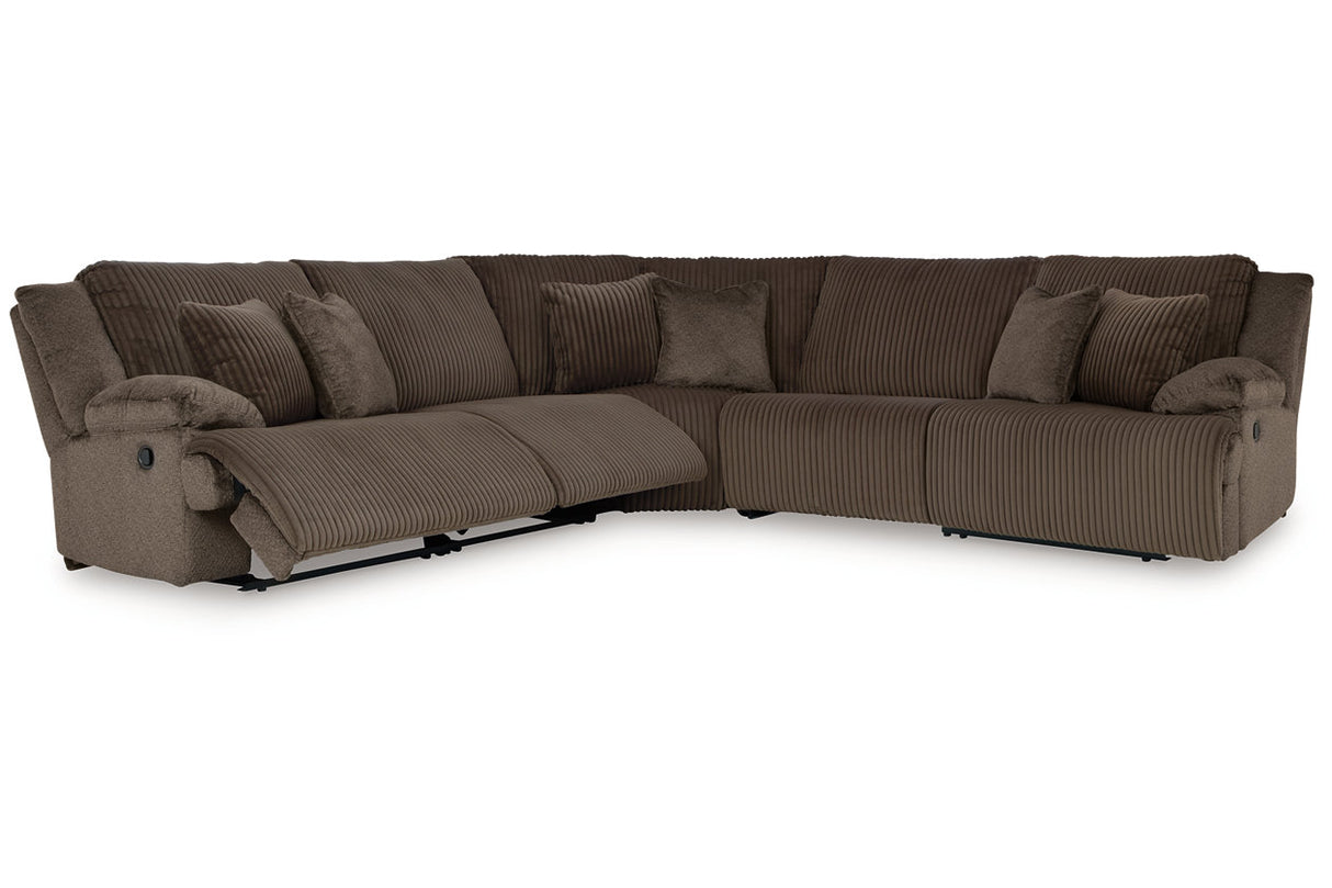 Top Tier Chocolate 5-Piece Reclining Sectional from Ashley - Luna Furniture