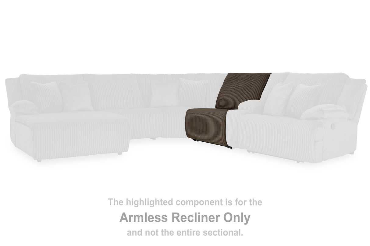 Top Tier Chocolate Armless Recliner from Ashley - Luna Furniture