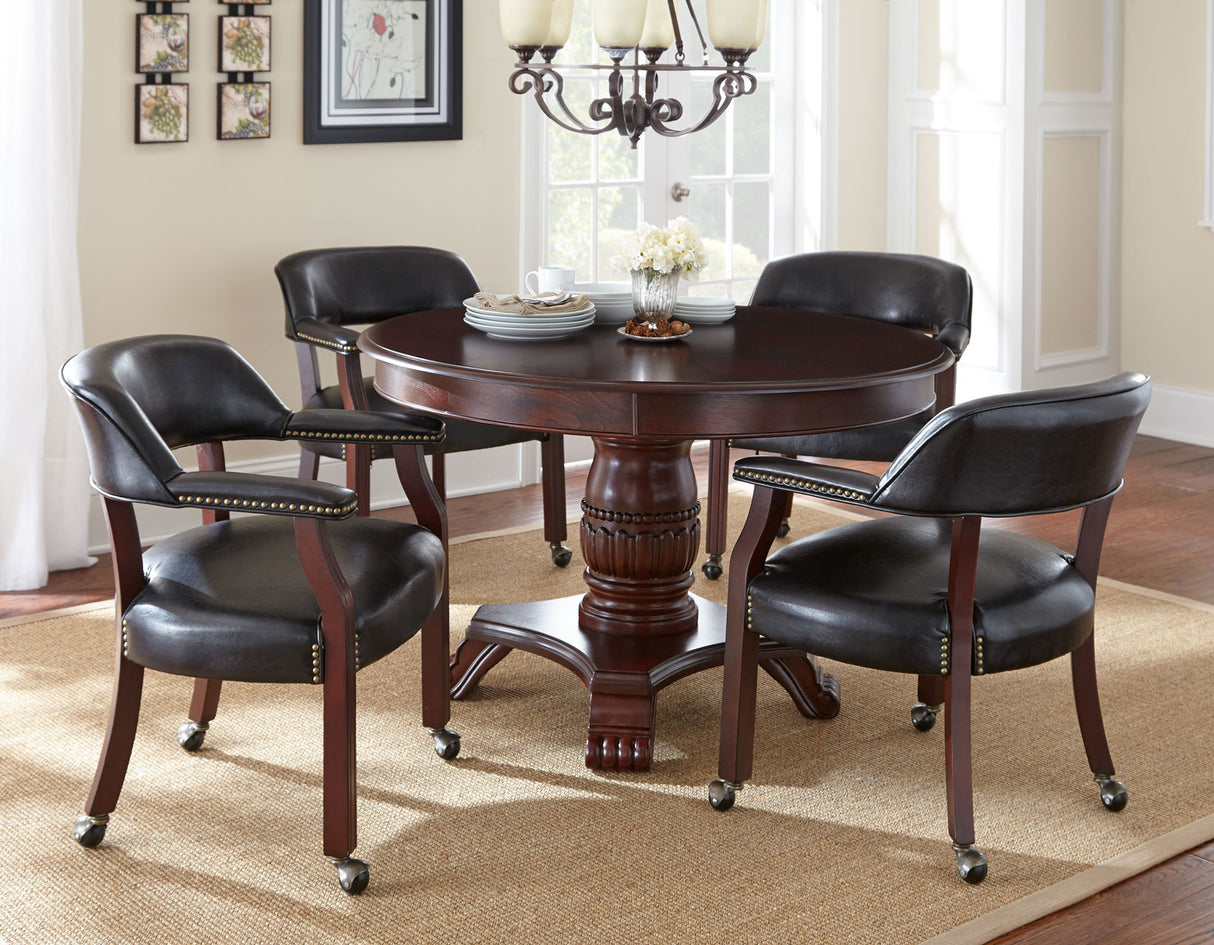 Tournament Arm Chair w/Casters, Black from Steve Silver - Luna Furniture