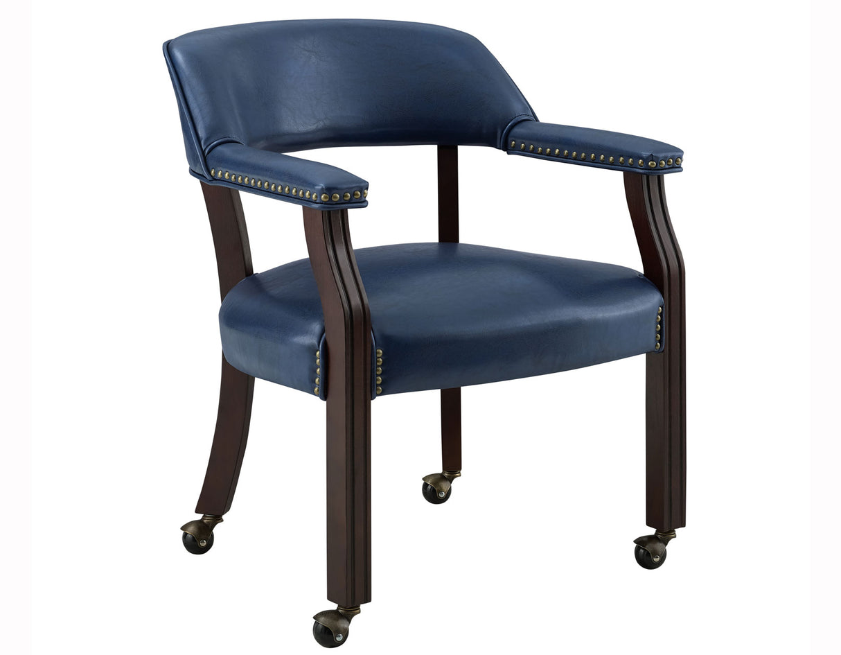 Tournament Arm Chair w/Casters, Navy, Set of 2 from Steve Silver - Luna Furniture