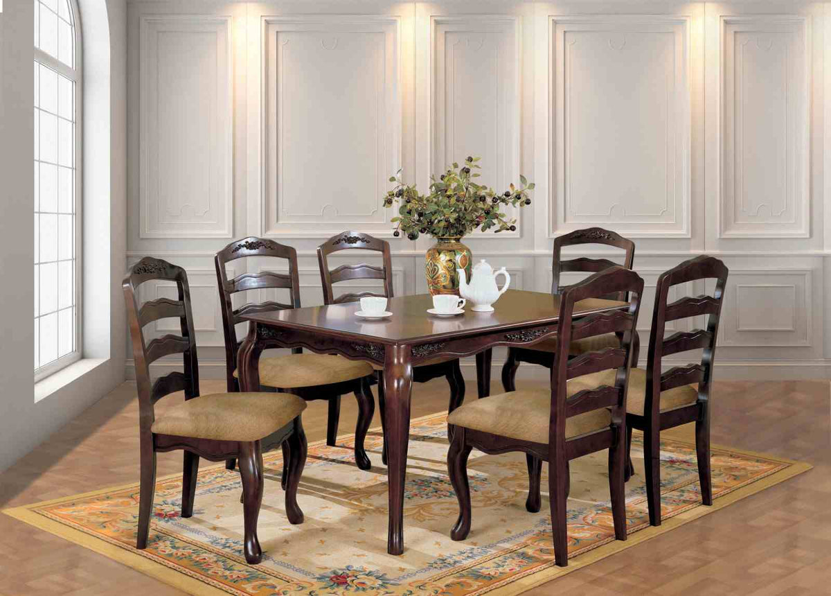 Townsville Dark Walnut 7-Piece Dining Room Set from Furniture of America - Luna Furniture