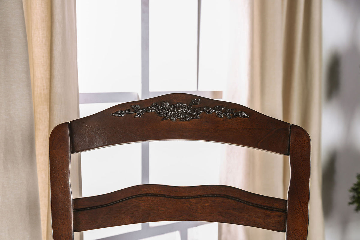 Townsville Dark Walnut/Tan Side Chair from Furniture of America - Luna Furniture