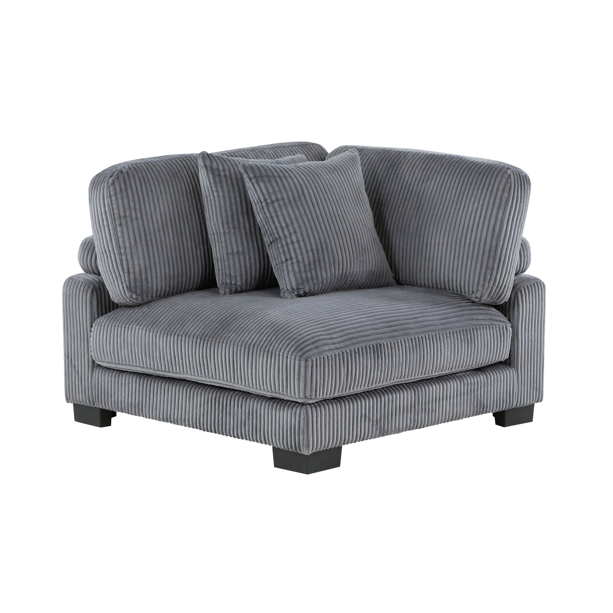 Traverse Gray Corduroy Corner Seat from Homelegance - Luna Furniture