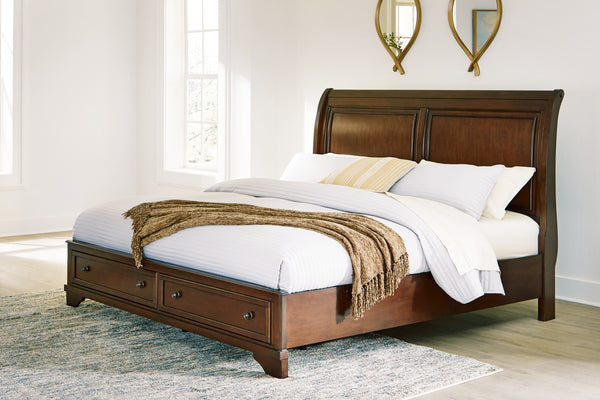 Trellington Brown King Sleigh Storage Bed