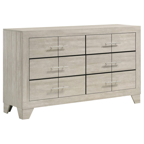 Trenton Rustic Cream 6-Drawer Bedroom Dresser