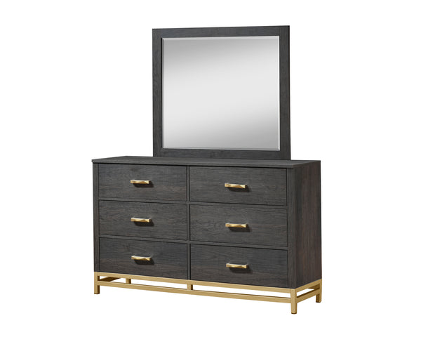 Trevor Brown/Gold Dresser Mirror (Mirror Only)