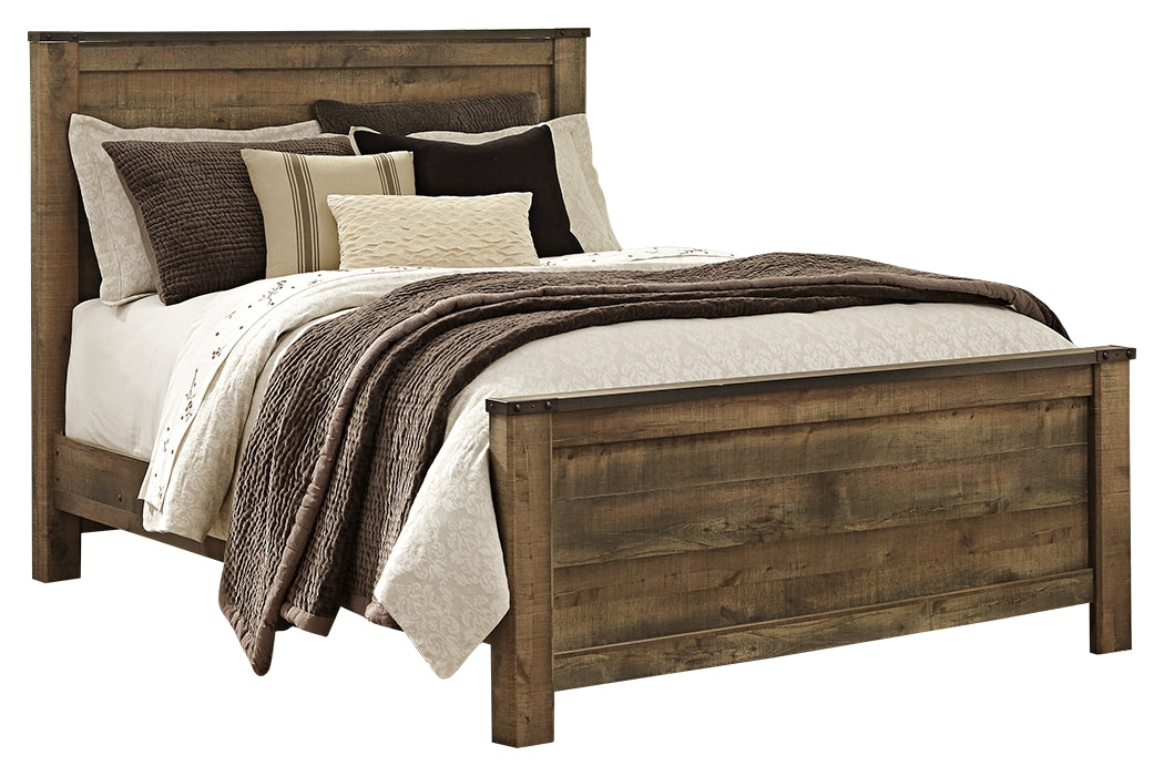Trinell Brown Queen Panel Bed, Dresser, Mirror and Nightstand from Ashley - Luna Furniture