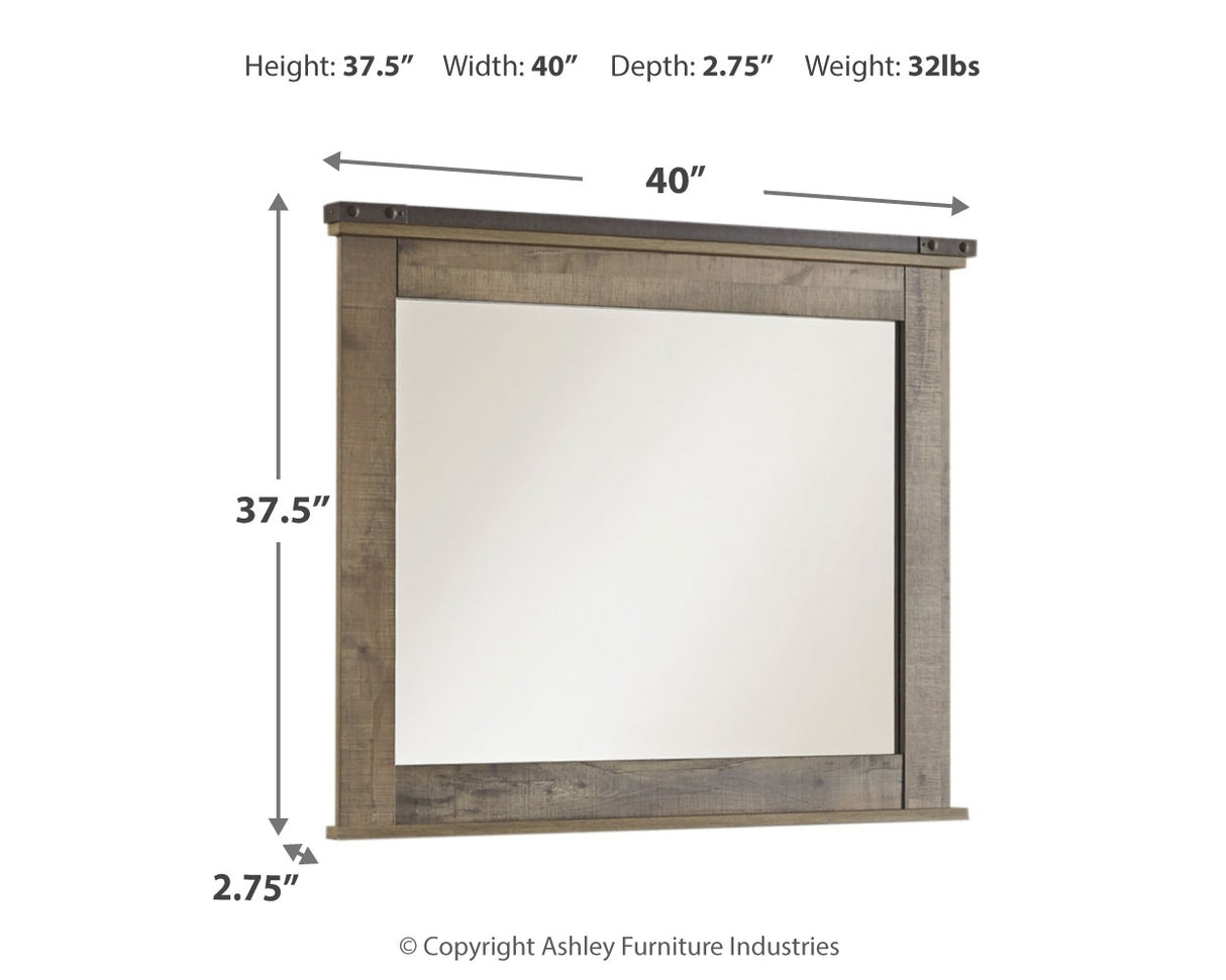 Trinell Brown Queen Poster Bed, Dresser, Mirror, Chest and 2 Nightstands from Ashley - Luna Furniture