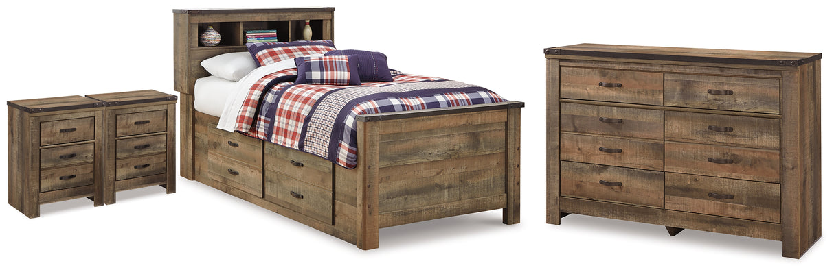 Trinell Twin Bookcase Bed, Dresser and 2 Nightstands from Ashley - Luna Furniture