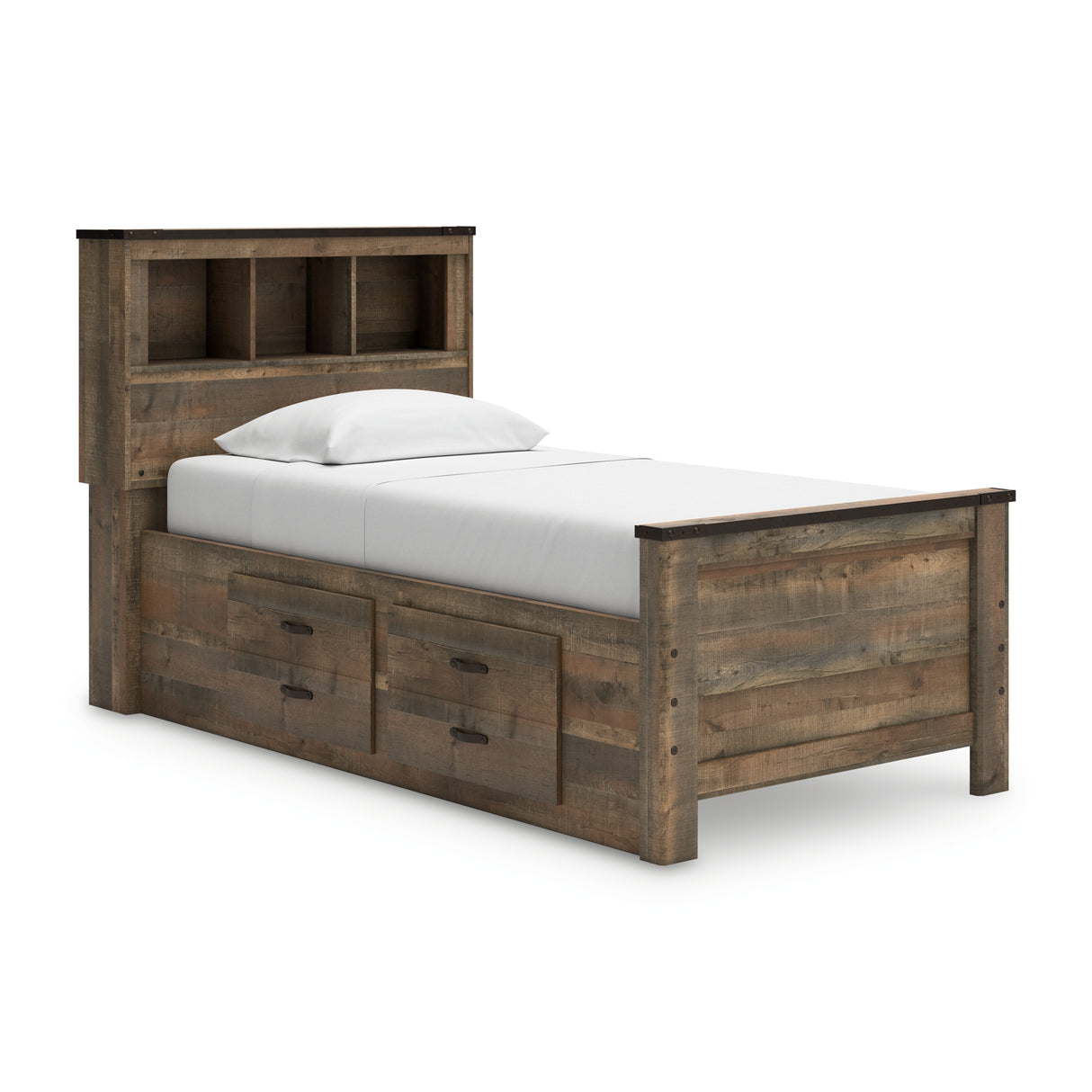 Trinell Twin Bookcase Storage Bed, Dresser and Mirror from Ashley - Luna Furniture