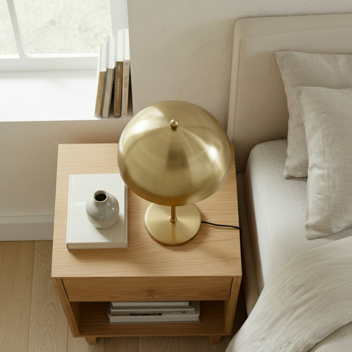 Tundra Table Lamp - Gold outer - White inner from Ashcroft Furniture - Luna Furniture