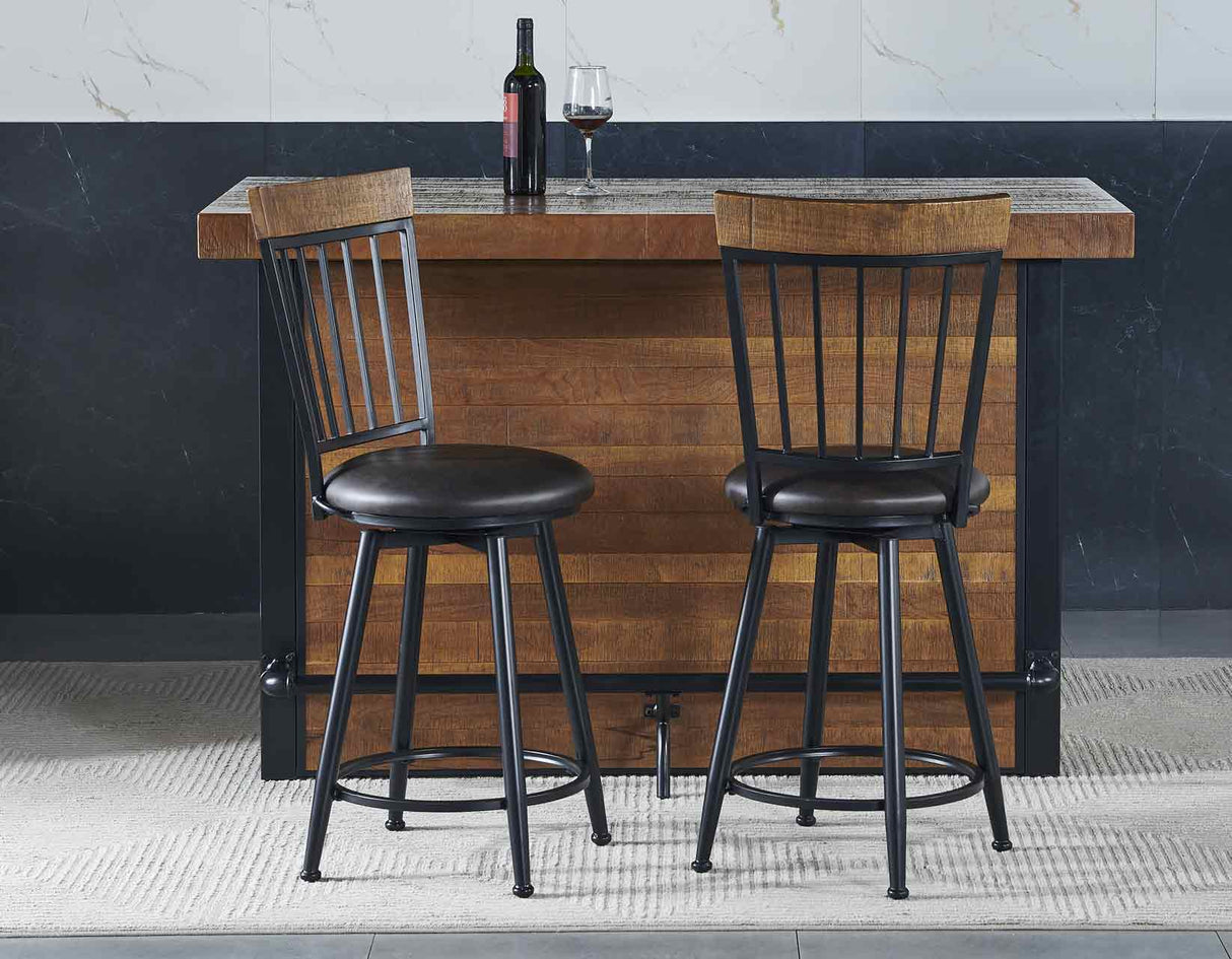 Tyler Chestnut/Black 3-Piece 38-inch Counter Bar Set from Steve Silver - Luna Furniture