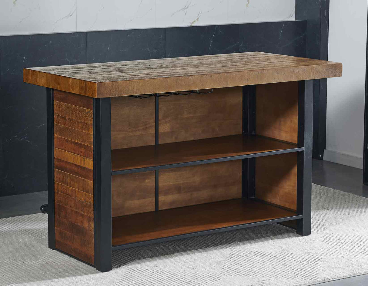 Tyler Chestnut/Black 3-Piece 38-inch Counter Bar Set from Steve Silver - Luna Furniture