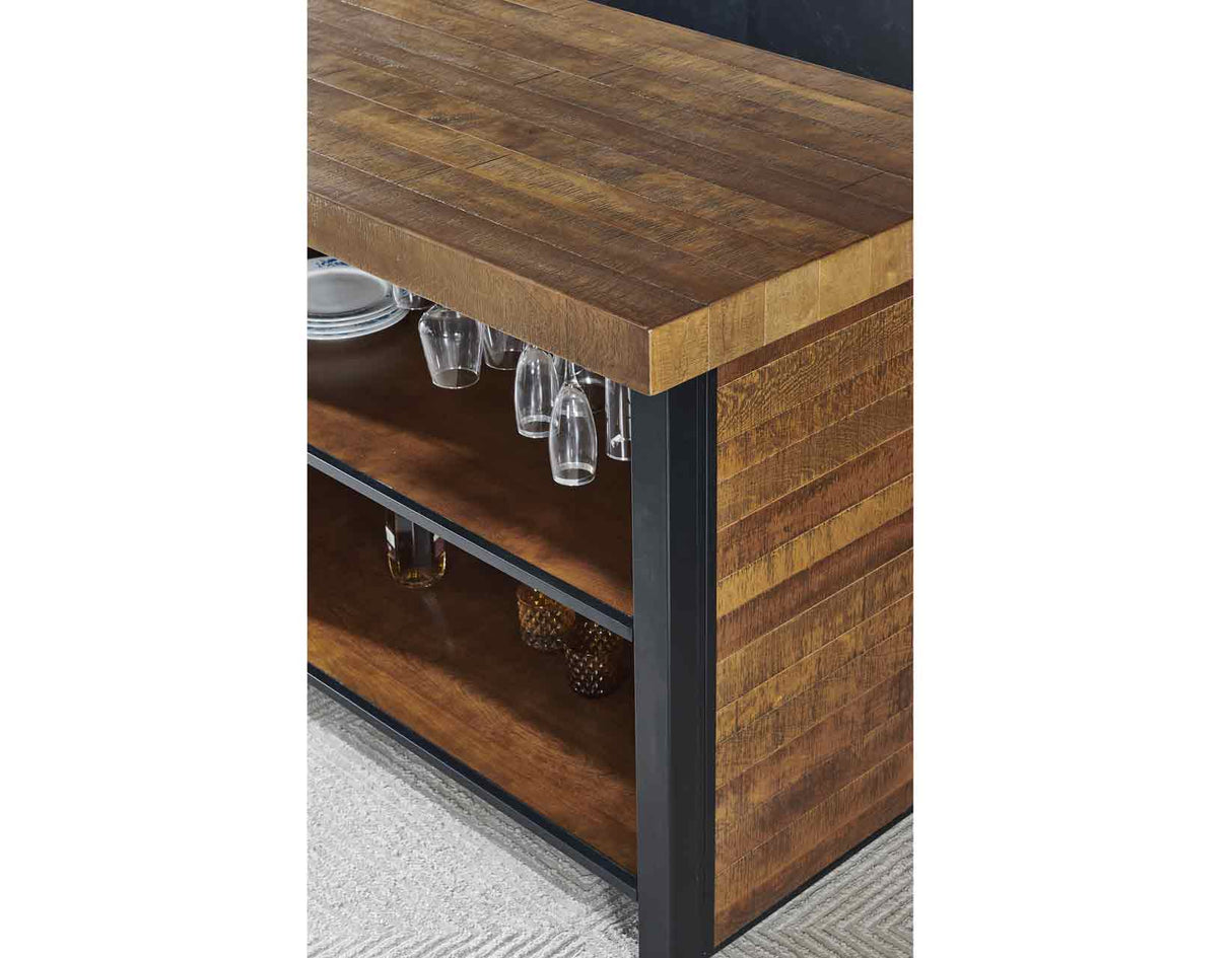 Tyler Chestnut/Black 3-Piece 38-inch Counter Bar Set from Steve Silver - Luna Furniture