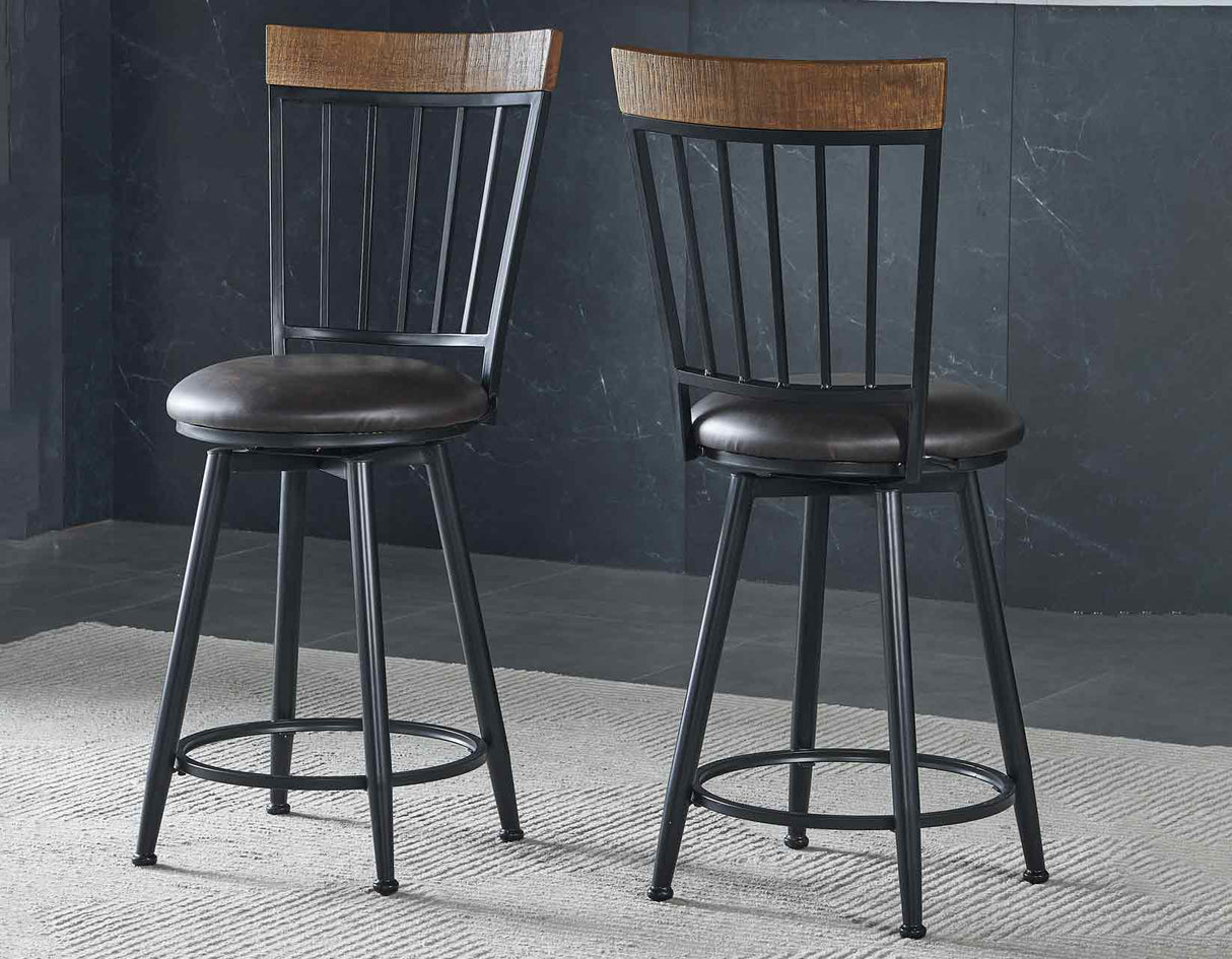 Tyler Chestnut/Black 3-Piece 38-inch Counter Bar Set from Steve Silver - Luna Furniture