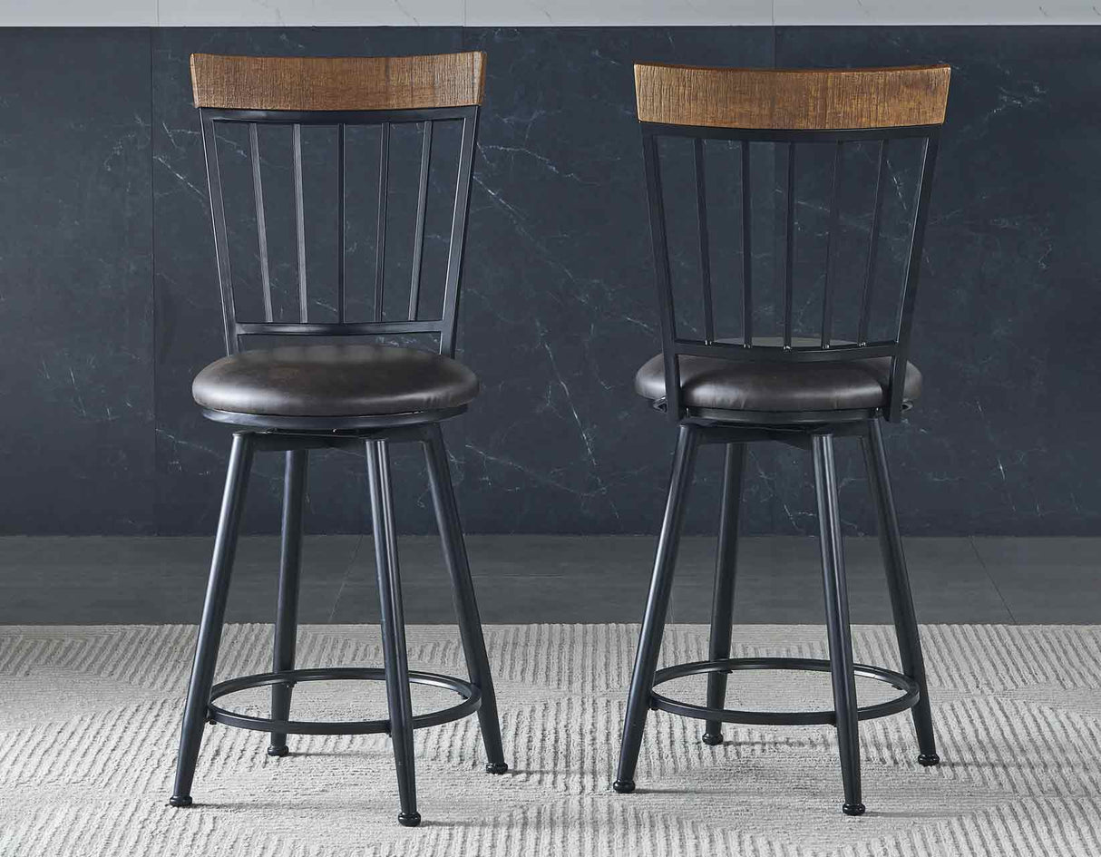 Tyler Chestnut/Black 3-Piece 38-inch Counter Bar Set from Steve Silver - Luna Furniture