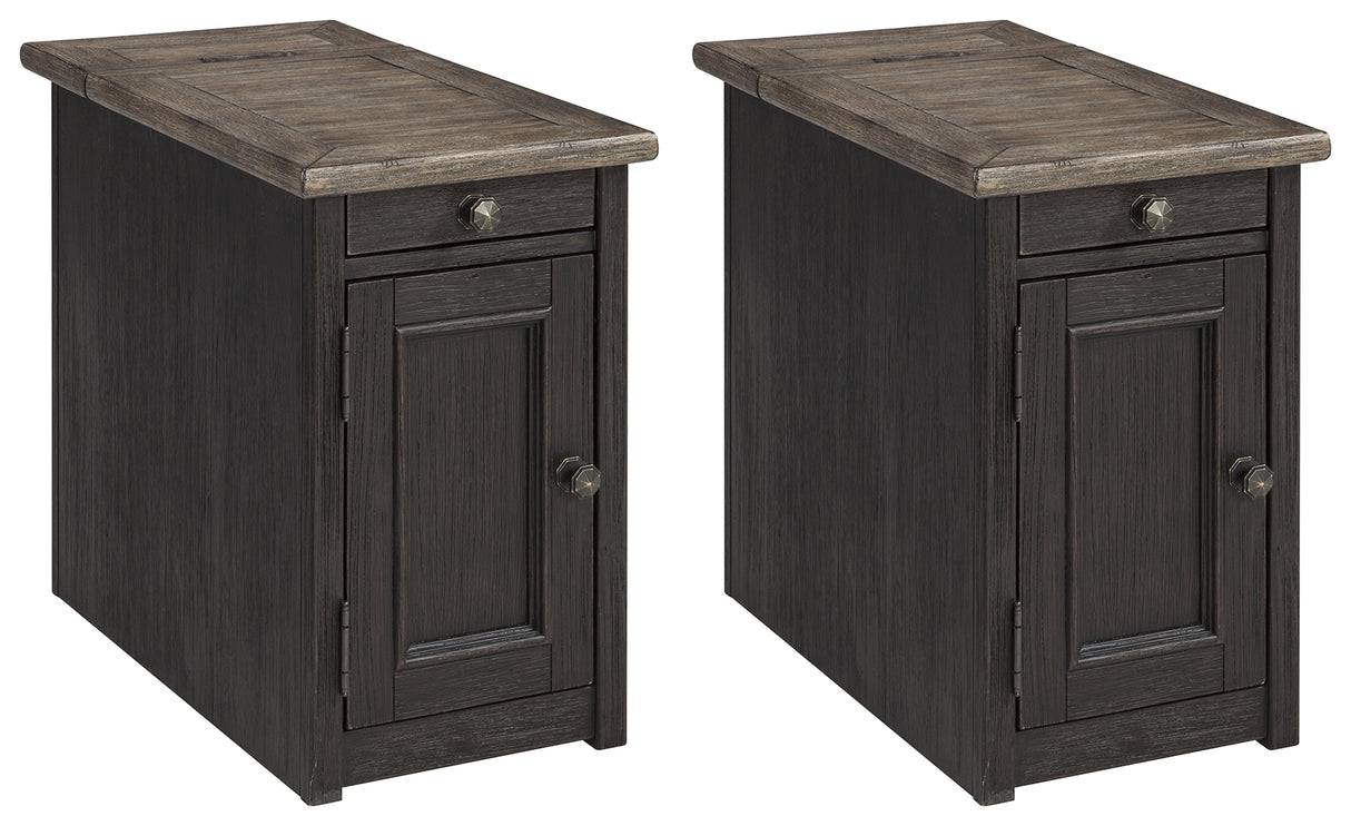 Tyler Creek 2 End Tables in Grayish Brown/Black from Ashley - Luna Furniture