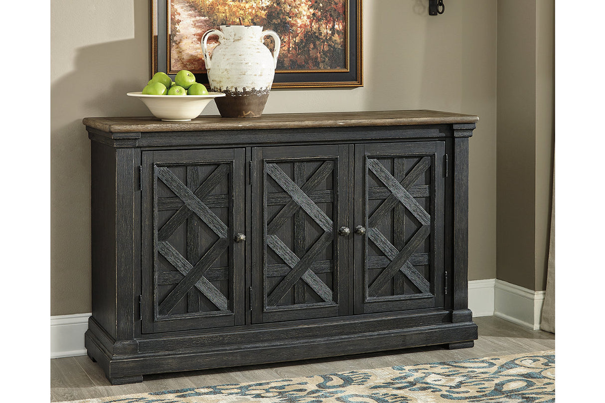 Tyler Creek Black/Grayish Brown Counter Height Dining Table and 4 Barstools with Server from Ashley Furniture - Luna Furniture