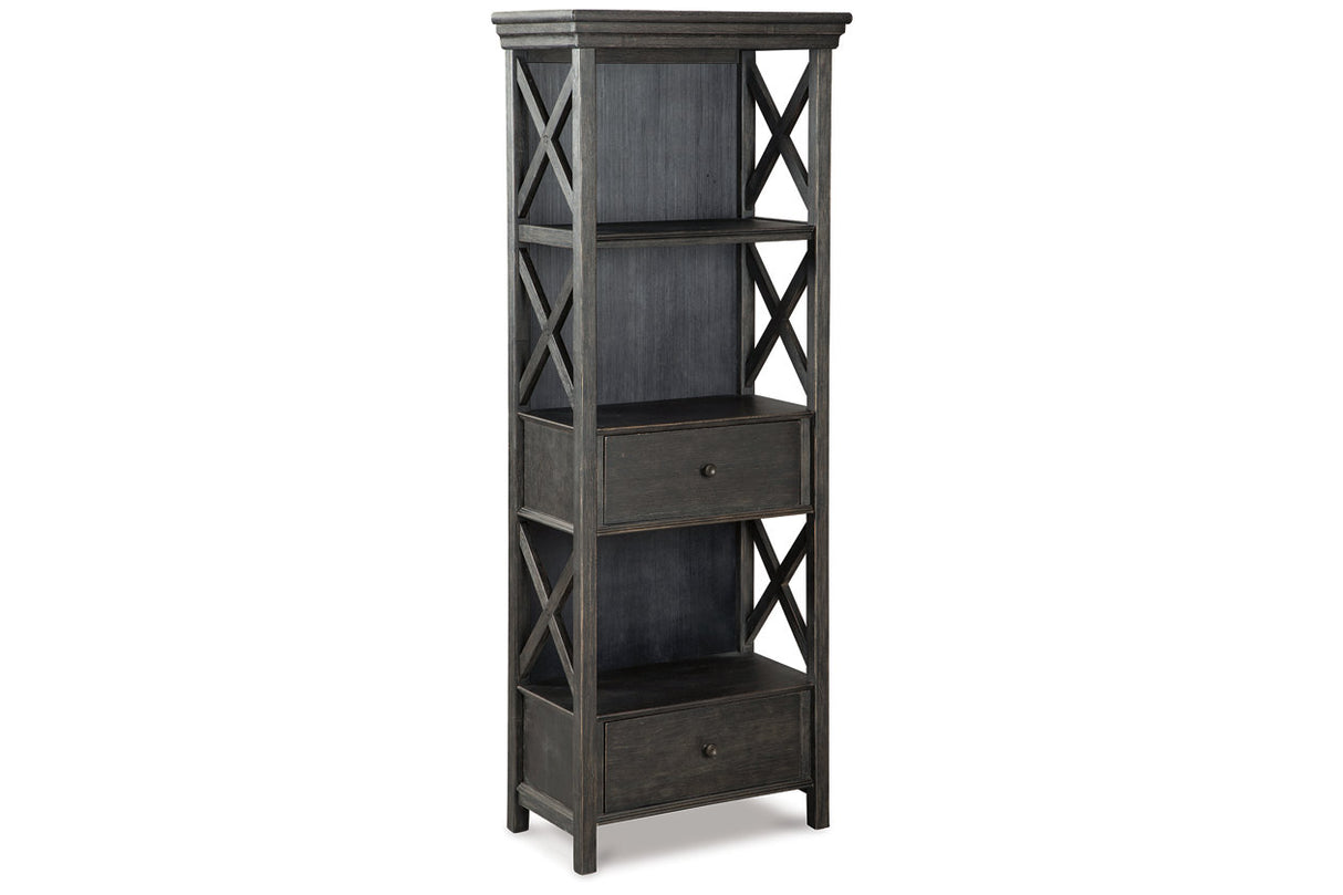 Tyler Creek Black/Grayish Brown Counter Height Table with 4 Barstools, Server and Display Cabinet from Ashley Furniture - Luna Furniture