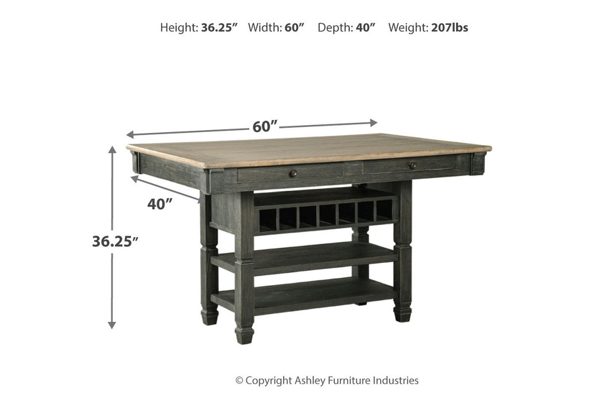 Tyler Creek Black/Grayish Brown Counter Height Table with 4 Barstools, Server and Display Cabinet from Ashley Furniture - Luna Furniture