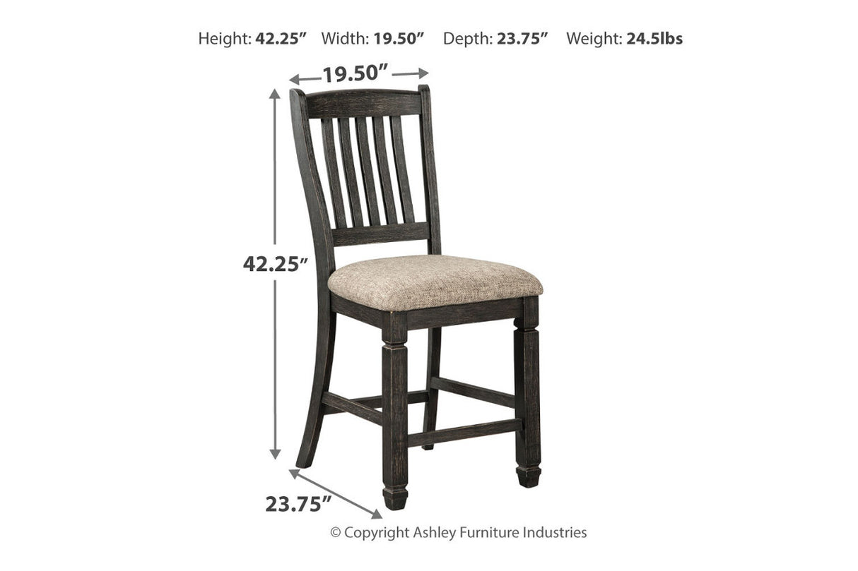Tyler Creek Black/Grayish Brown Counter Height Table with 4 Barstools, Server and Display Cabinet from Ashley Furniture - Luna Furniture