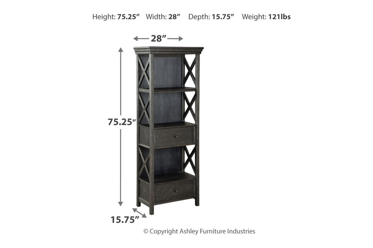 Tyler Creek Black/Grayish Brown Counter Height Table with 4 Barstools, Server and Display Cabinet from Ashley Furniture - Luna Furniture