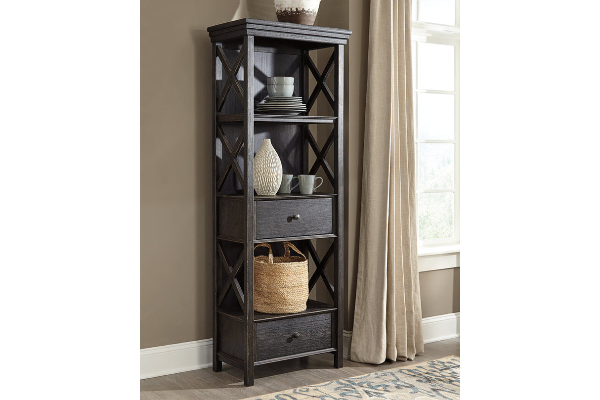 Tyler Creek Black/Grayish Brown Counter Height Table with 4 Barstools, Server and Display Cabinet from Ashley Furniture - Luna Furniture