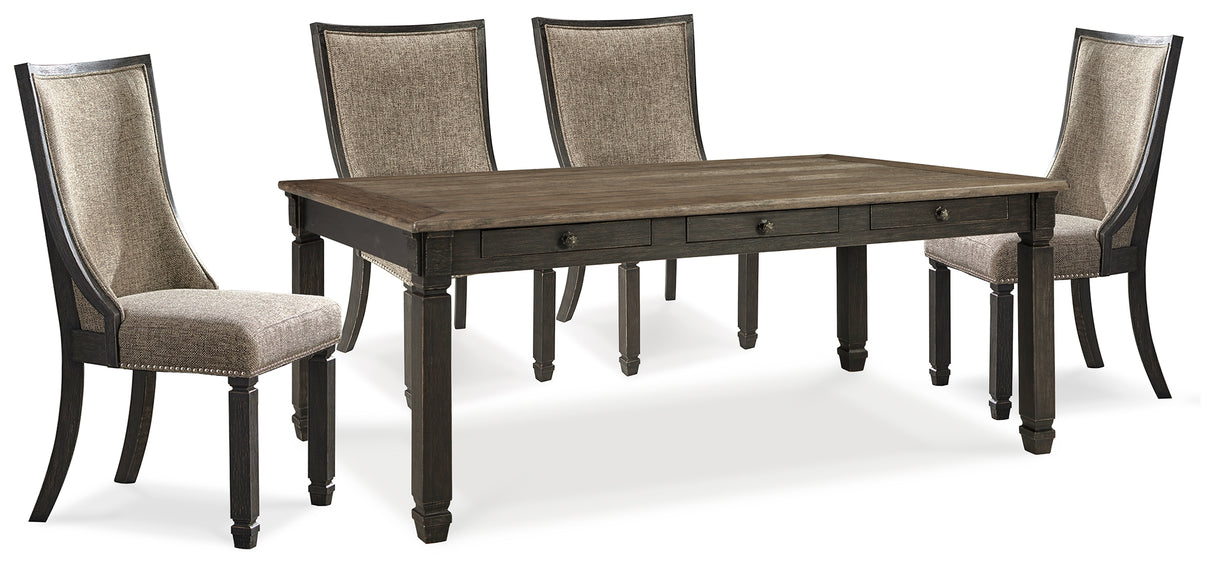 Tyler Creek Black/Grayish Brown Dining Table and 4 Chairs from Ashley - Luna Furniture