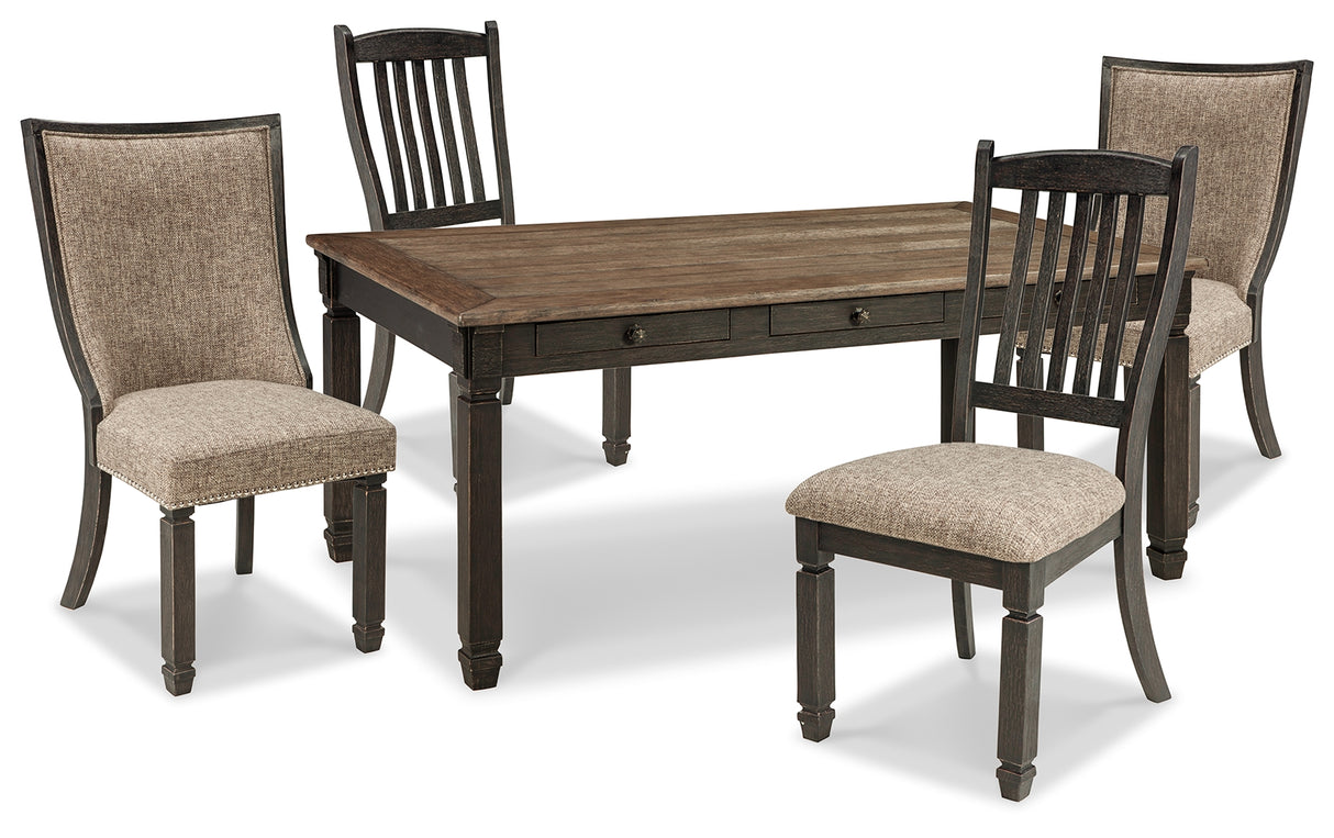 Tyler Creek Black/Grayish Brown Dining Table and 4 Chairs from Ashley - Luna Furniture