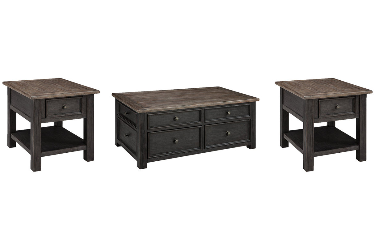 Tyler Creek Grayish Brown/Black Coffee Table and 2 End Tables from Ashley - Luna Furniture