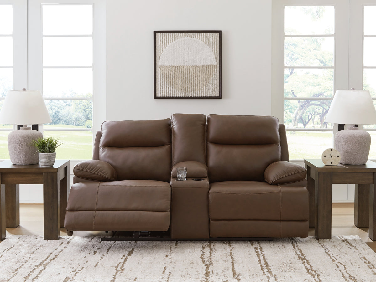 VonRyan Tobacco Power Reclining Loveseat from Ashley - Luna Furniture