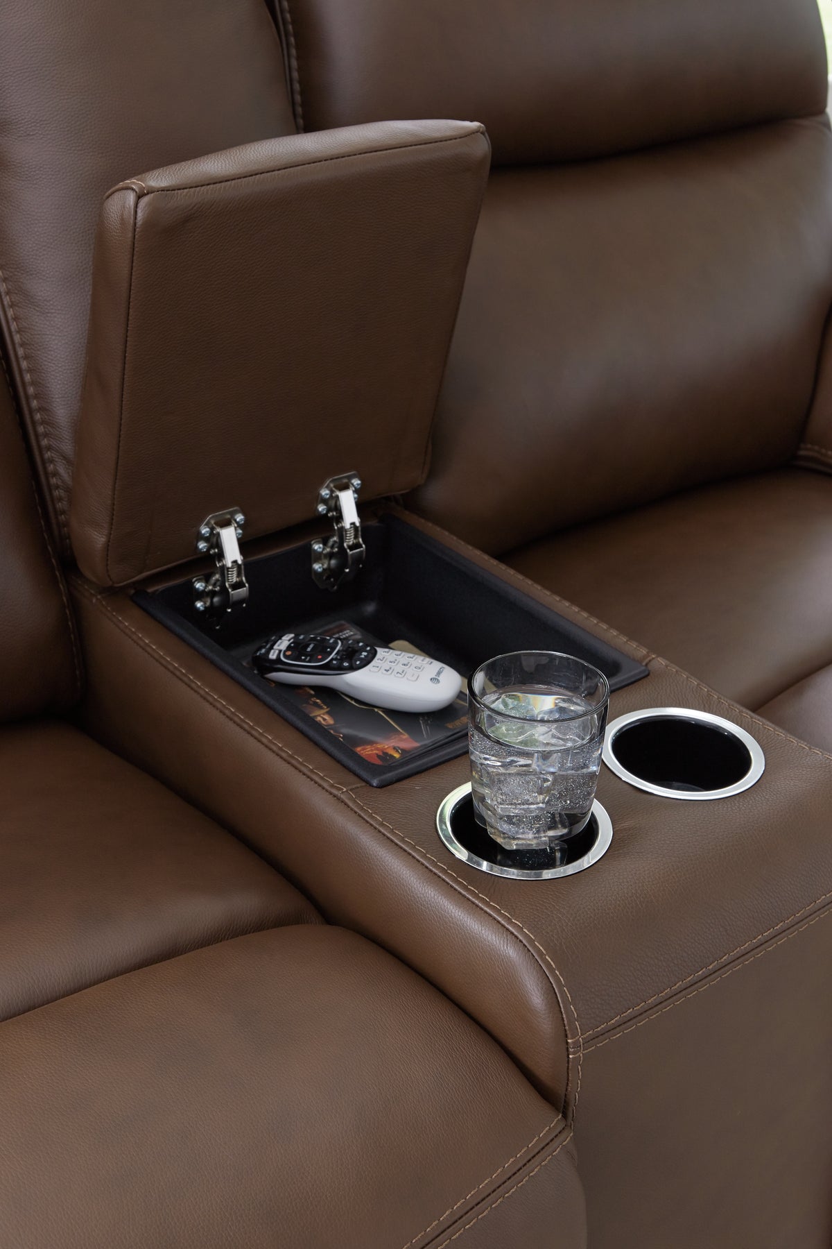 VonRyan Tobacco Power Reclining Loveseat from Ashley - Luna Furniture