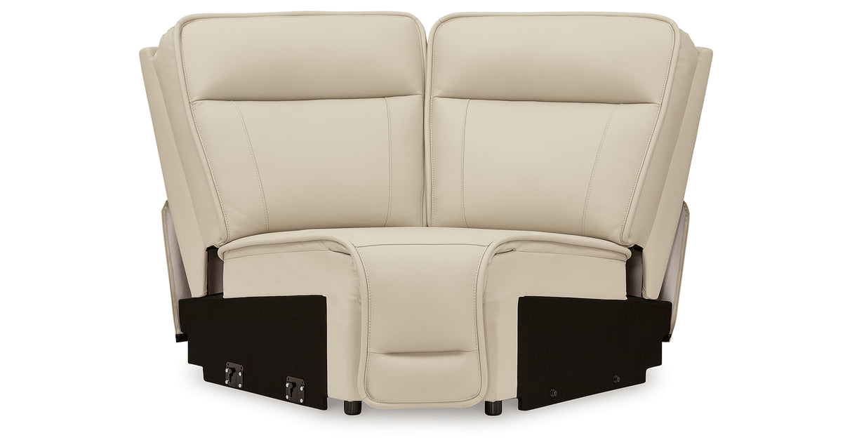 Double Deal Almond 4-Piece Power Reclining Sectional from Ashley - Luna Furniture