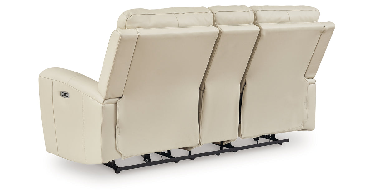 Dahlmoore Almond Power Reclining Loveseat with Console from Ashley Furniture - Luna Furniture