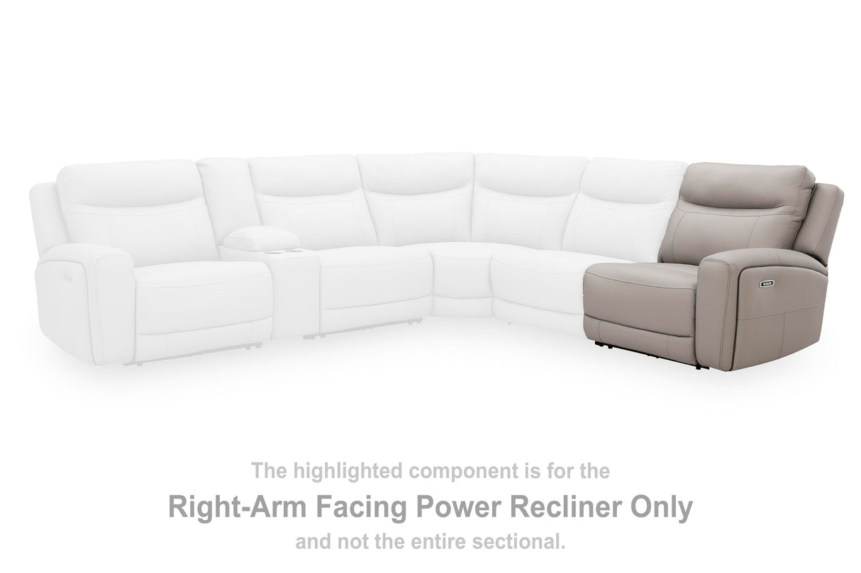 Gravier Gray Right-Arm Facing Power Recliner from Ashley - Luna Furniture
