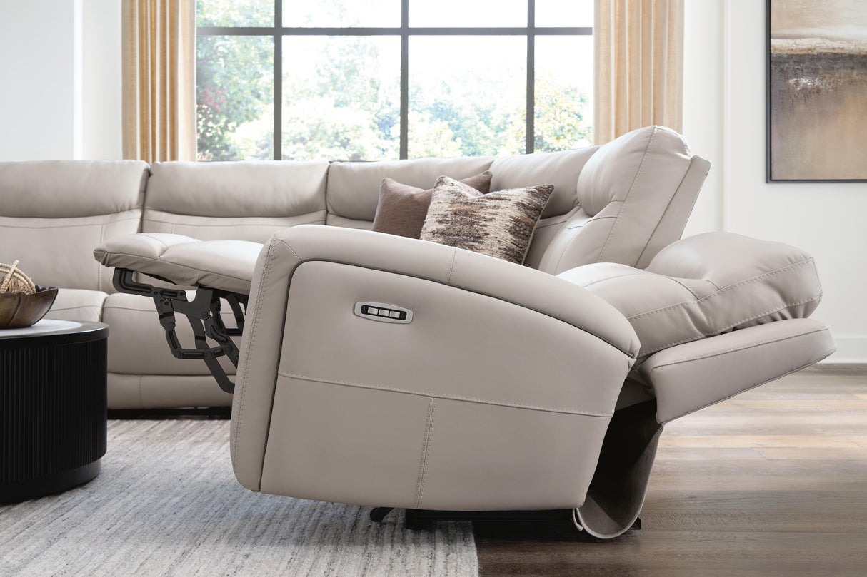 Gravier Gray 6-Piece Power Reclining Sectional with Storage Console from Ashley - Luna Furniture